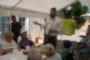 Shimon leading the crowd